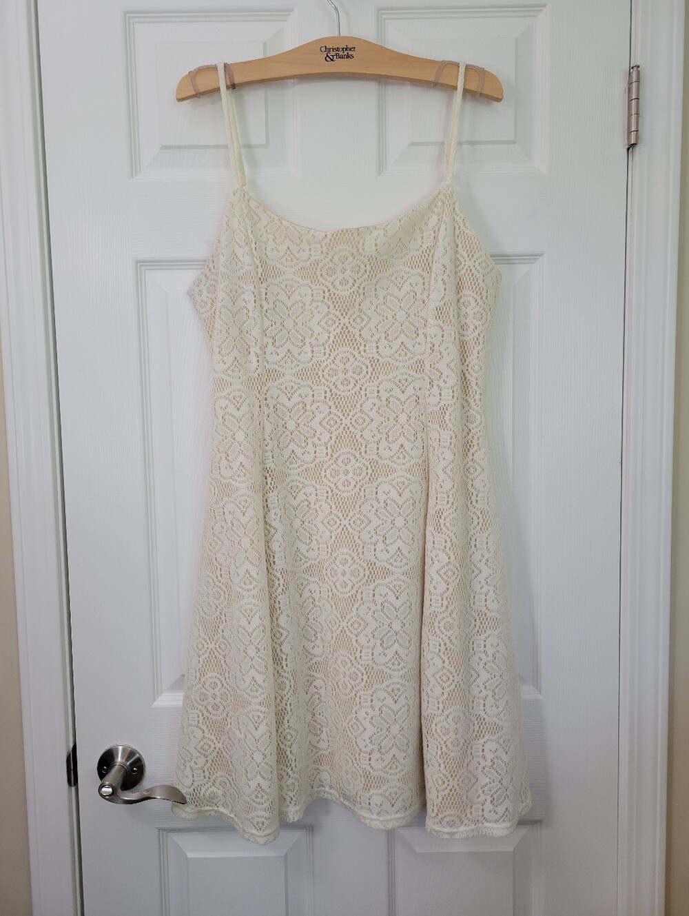 Vintage Y2K Cream Crochet Lace DEB Dress Plus Size 1x